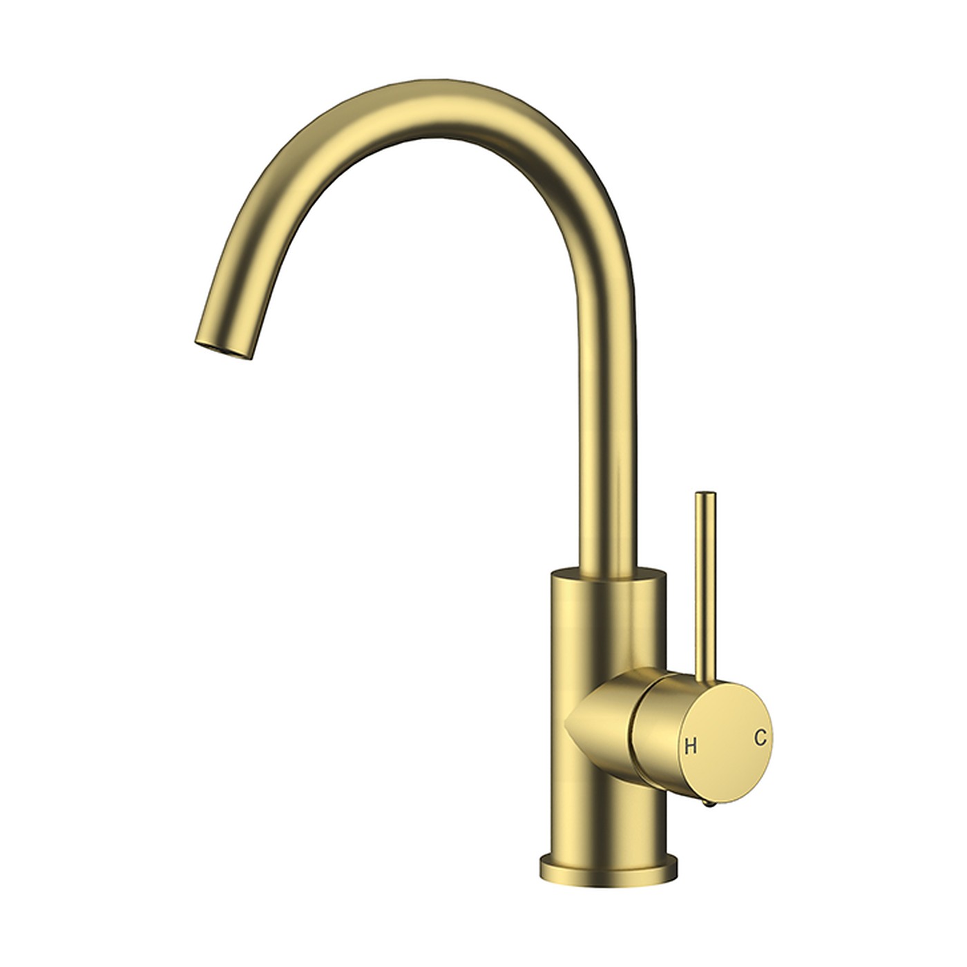 Basin mixer in Brushed Gold