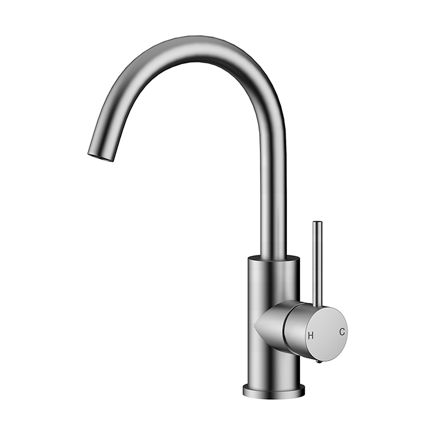 Basin mixer in Stainless Steel